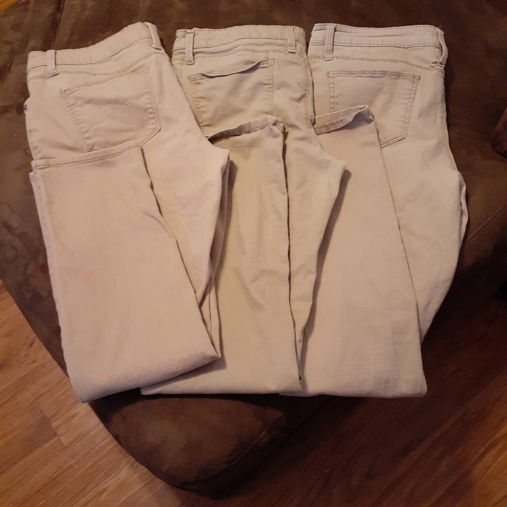 3 pair bundle of khaki pants